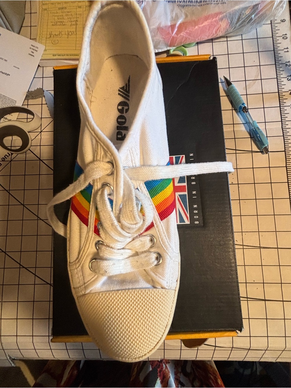 Gola Off White/Multi Coaster Rainbow Sneakers